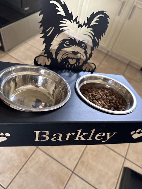 Yorkshire Terrier Personalized Name Pet Food Bowl Holder