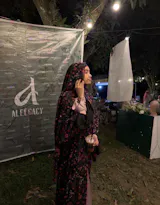 Tie Front Abaya & Shawl Set - Dark Petunia