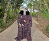 Tie Front Abaya & Shawl Set - Dark Petunia