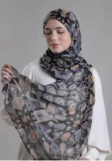 Hassan II Black Luxe Foil - Instant Hijab with Inner