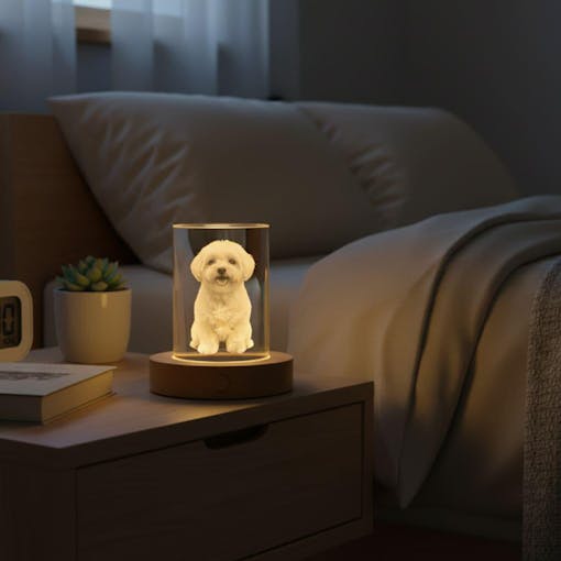 Columnar Crystal Pet Photo Ornament