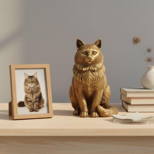 Custom Brass Luxury Cat Figurine
