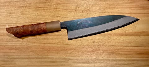 I-Dragon blood Western Rokkaku Hanmaru handle, White horn ferrule - 130mm