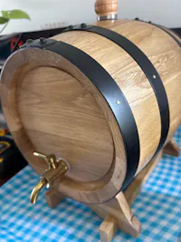 5L Artisan American Oak Barrel with Metal Spigot – Perfect for Crafting Aged Wine,Port  and Whiskey