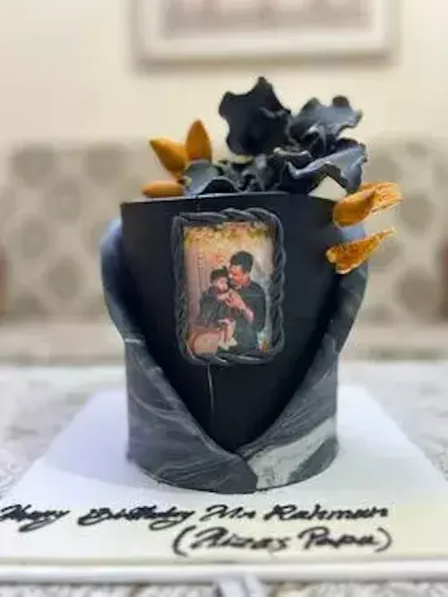 Black Floral Wedding Cake