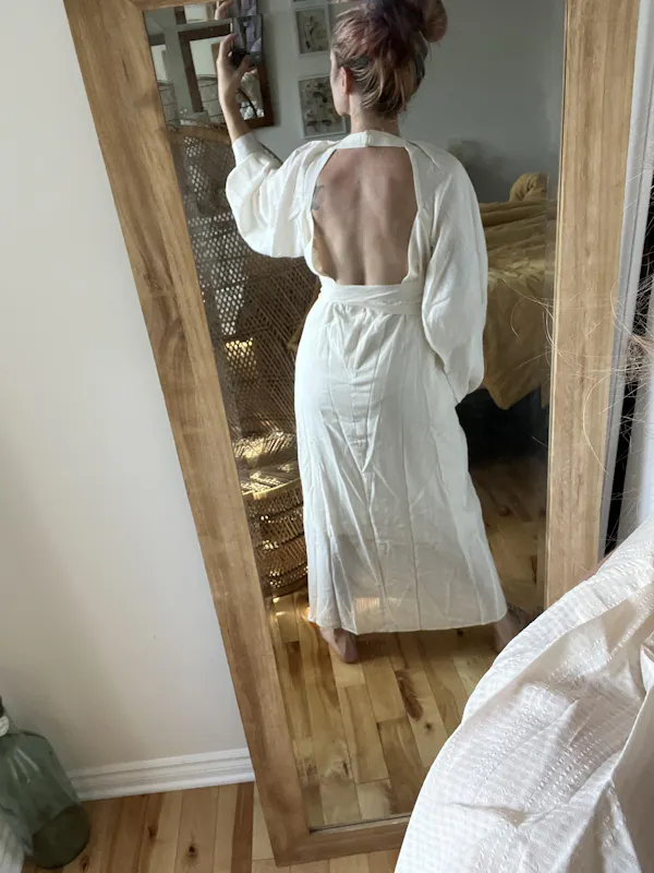 Kajal Ivory | Long Sleeve Plaid Maxi Dress