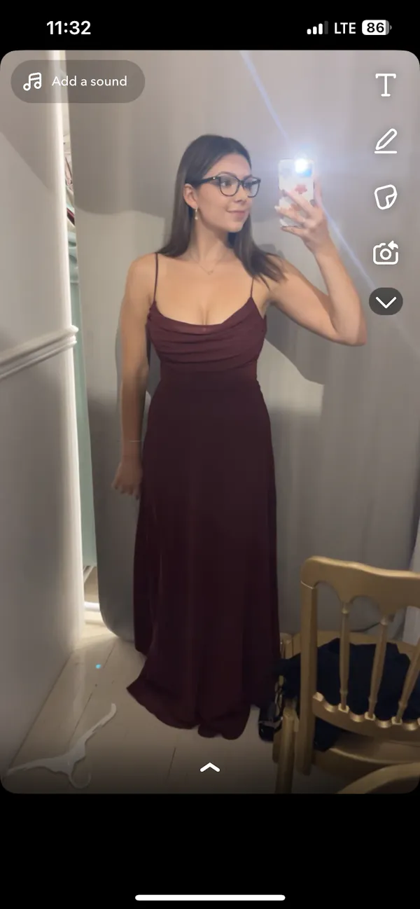 Kieran Burgundy | A-Line Maxi Dress w/ Lace