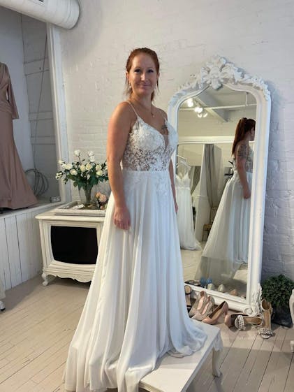 Arsinoe White Plunging Neckline Bridal Gown Boudoir 1861 - Main Image