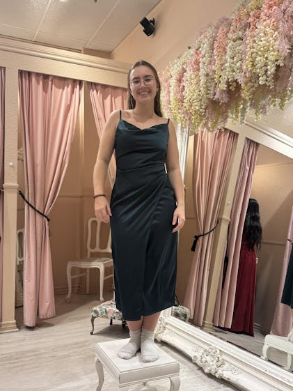 ワンピース CHLOE INK NAVY SILK DRESS INK NAVY SILK DRESS