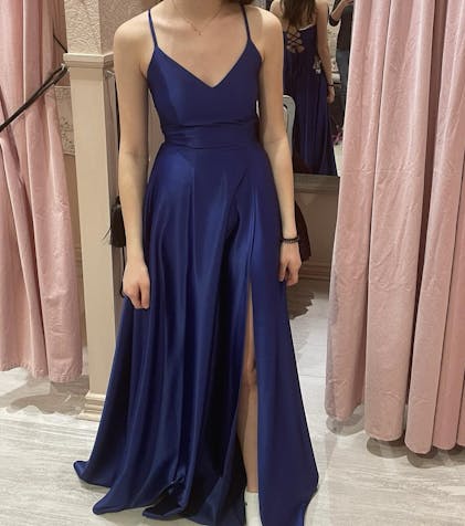 【JULIA】 Julia Mauve Satin Maxi Dress with High Slit | Boutique 1861