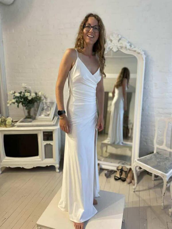 Nyra White | Bridal Mermaid Dress w/ Wrapped Bodice