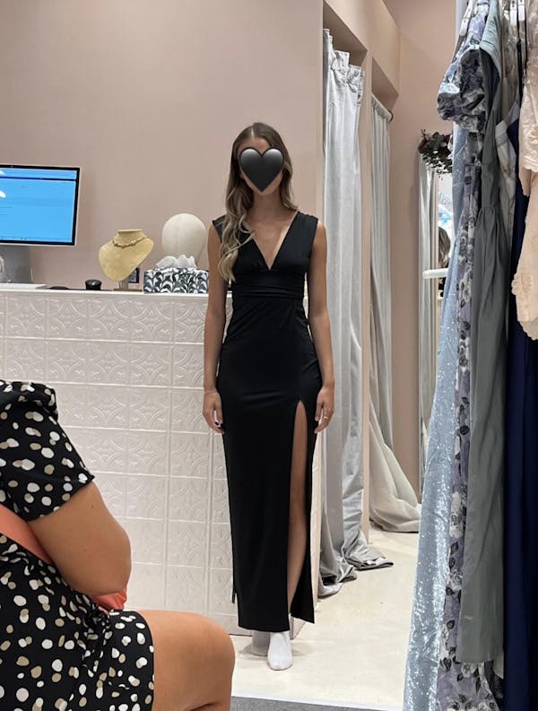 Alba Black | Maxi Dress w/ Deep V-Neckline