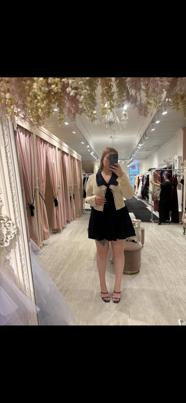 Alydia | Short Dark Navy Preppy Dress with Pockets