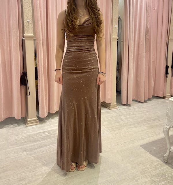 Jayna Mauve | Ruched Sparkling Mermaid Maxi Dress