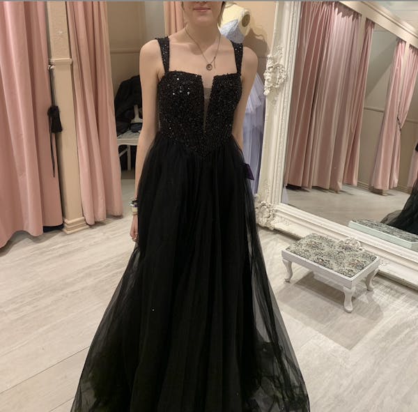 Yeji Black | Sparkly Maxi Dress w/ Embroidered Bodice