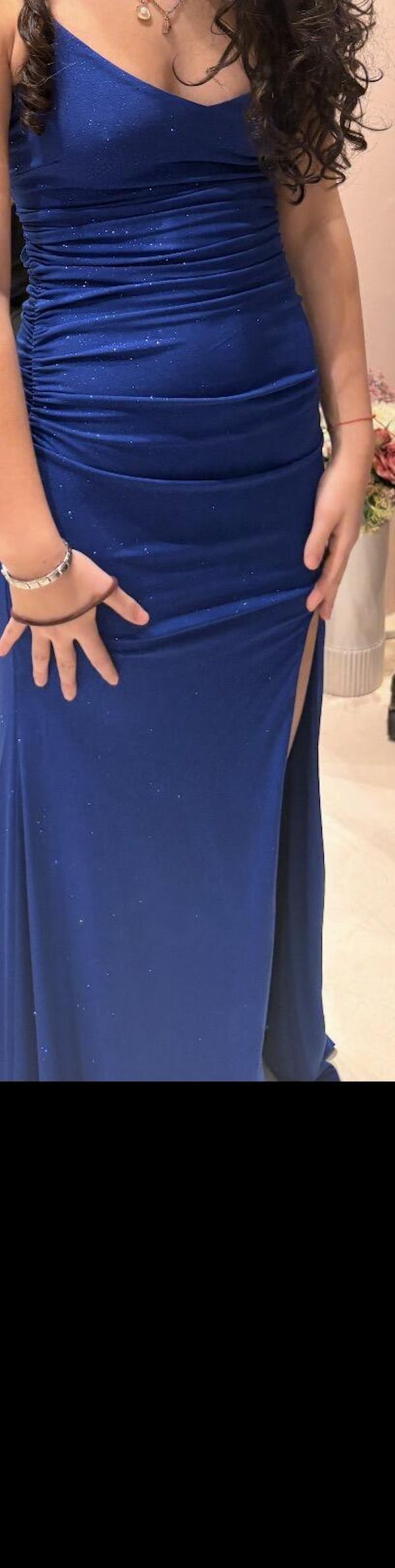 Samira Blue | Sparkly Mermaid Maxi Dress with Slit