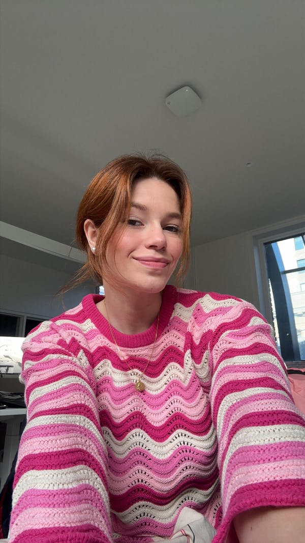 Gwenda Pink | Crochet Top with Wavy Pattern