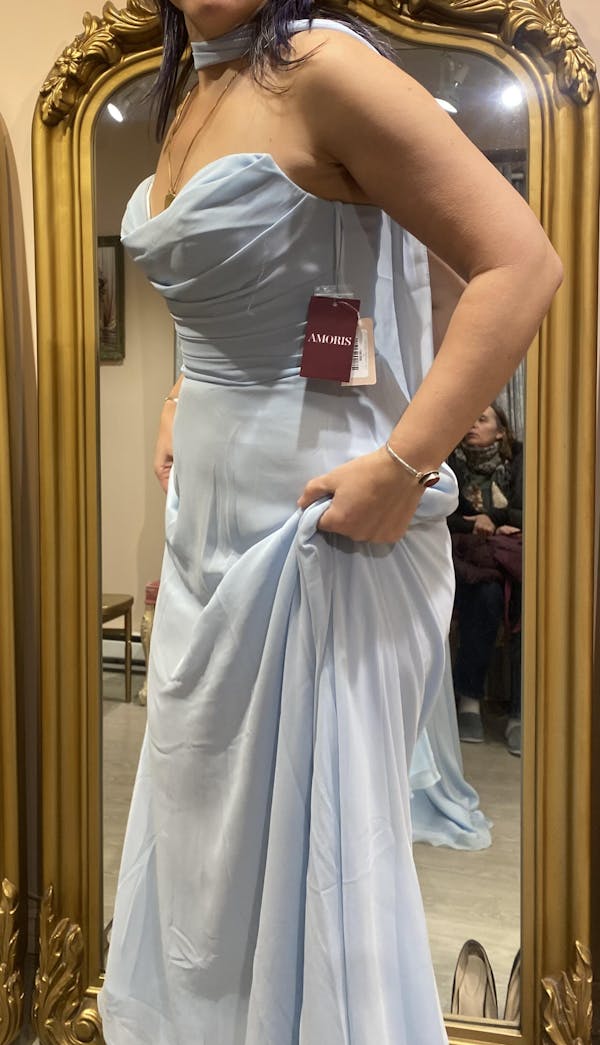 Janie Green | Chiffon Maxi Dress with Sweetheart Neckline and Scarf