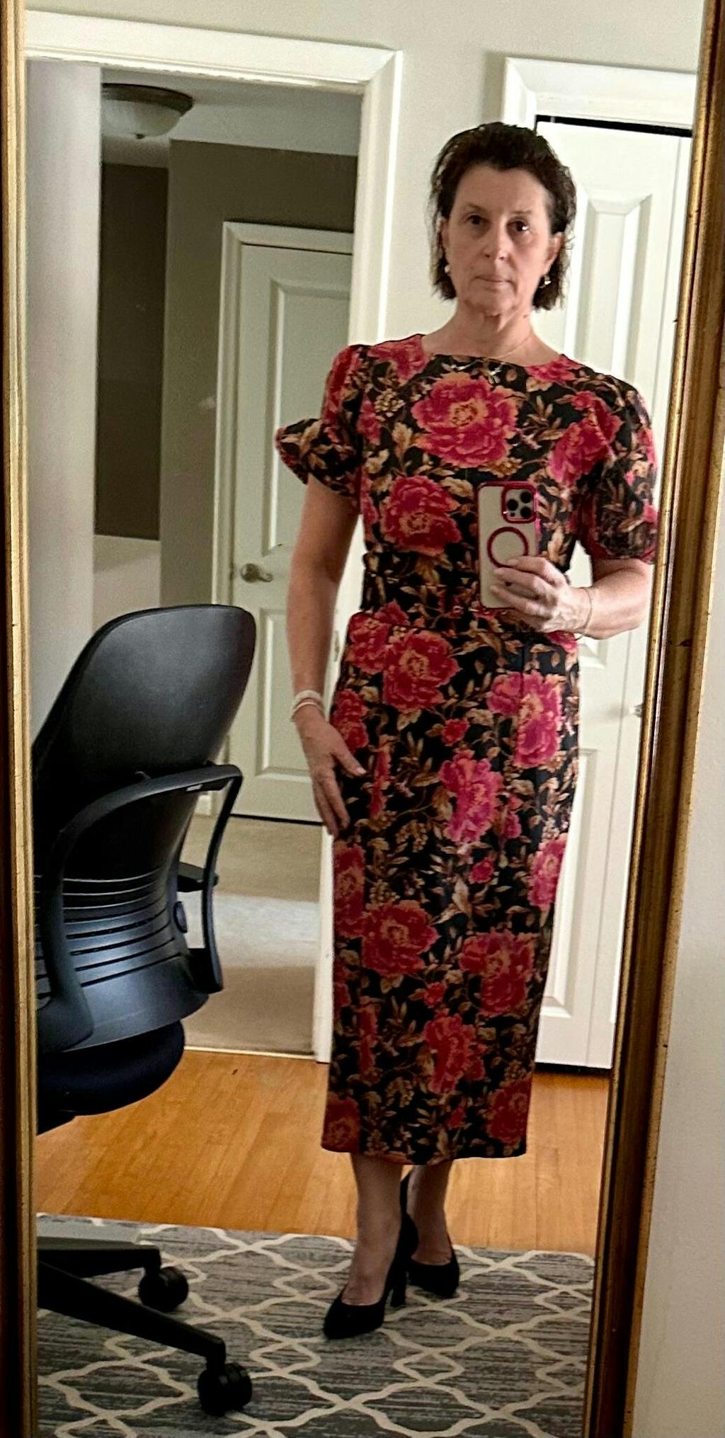 Yeseul | Colourful Fitted Floral Denim Dress