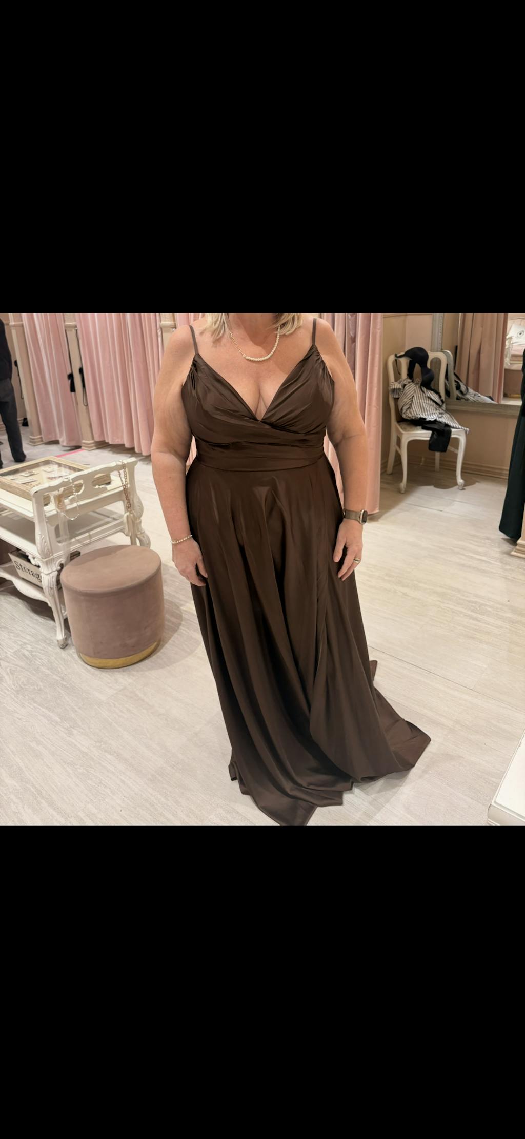 Lizza Brown | Satin Maxi Dress with Slit