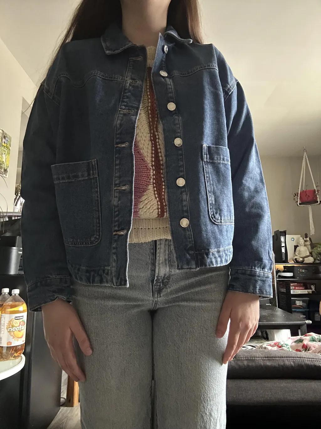 Matera Medium Wash | Denim Button-Up Jacket with Pockets