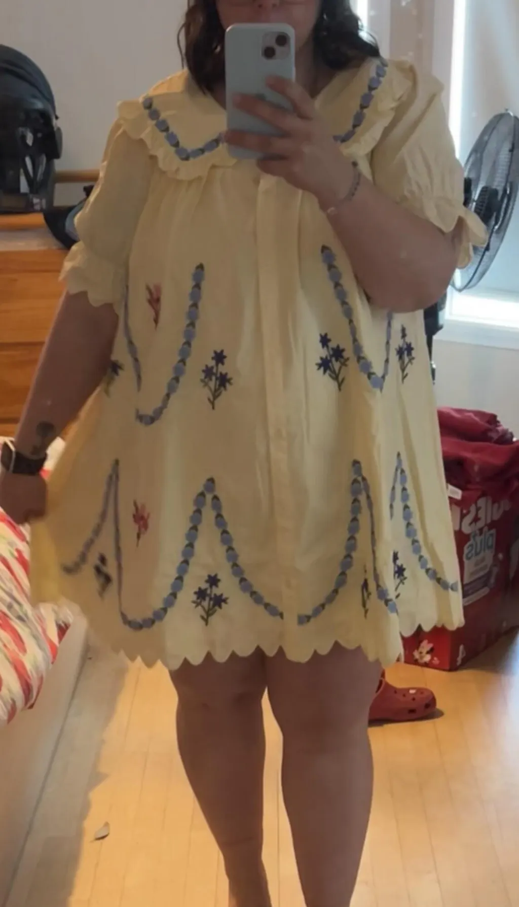 Wilma | Short Yellow Dress with Large Collar