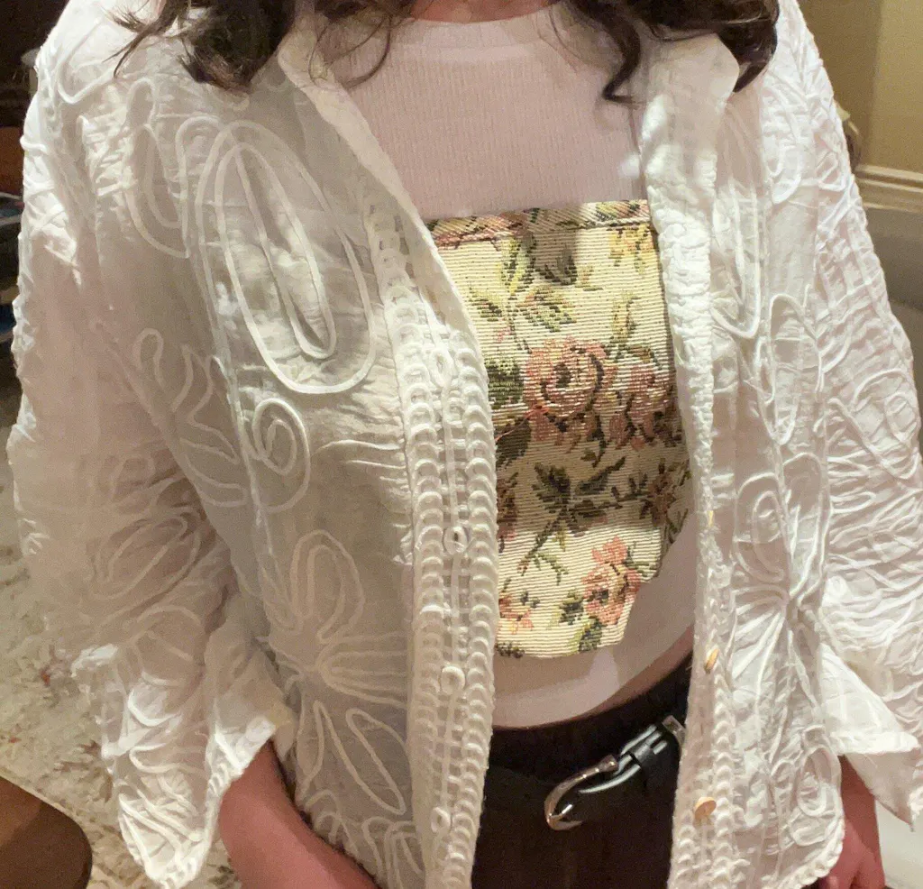 Sariel | Jacquard Cropped Corset Top