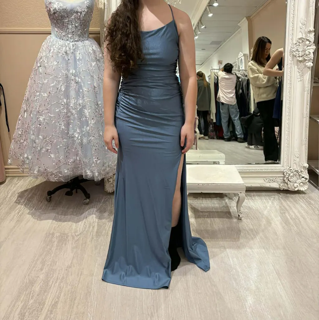 Sonia Blue Grey | Mermaid Maxi Dress with Slit