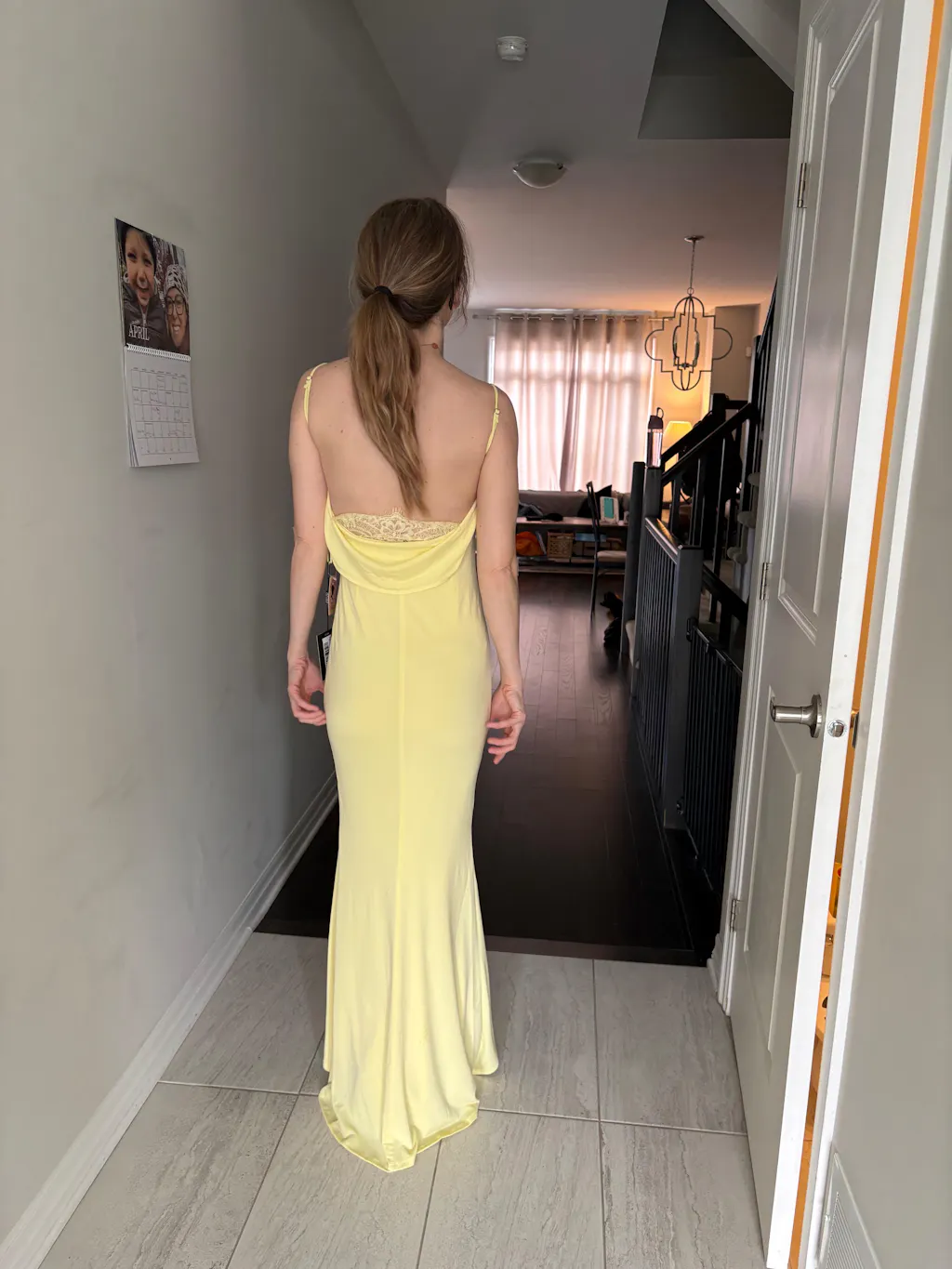 Nayla Light Yellow | Mermaid Maxi Dress with Open Back