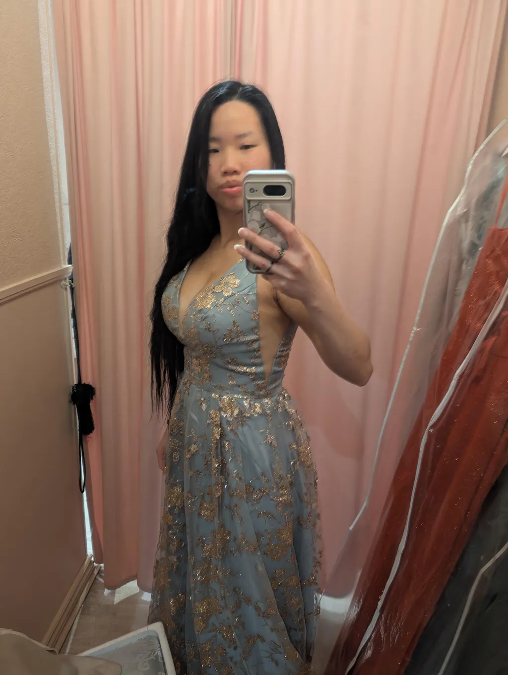 Alix Grey | Glittery V-Neck Maxi Dress
