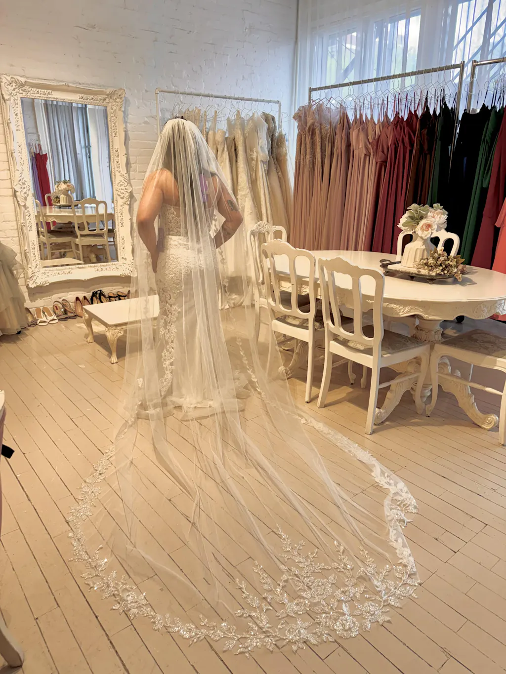 Aerlene | White Embroidered Mermaid Wedding Dress