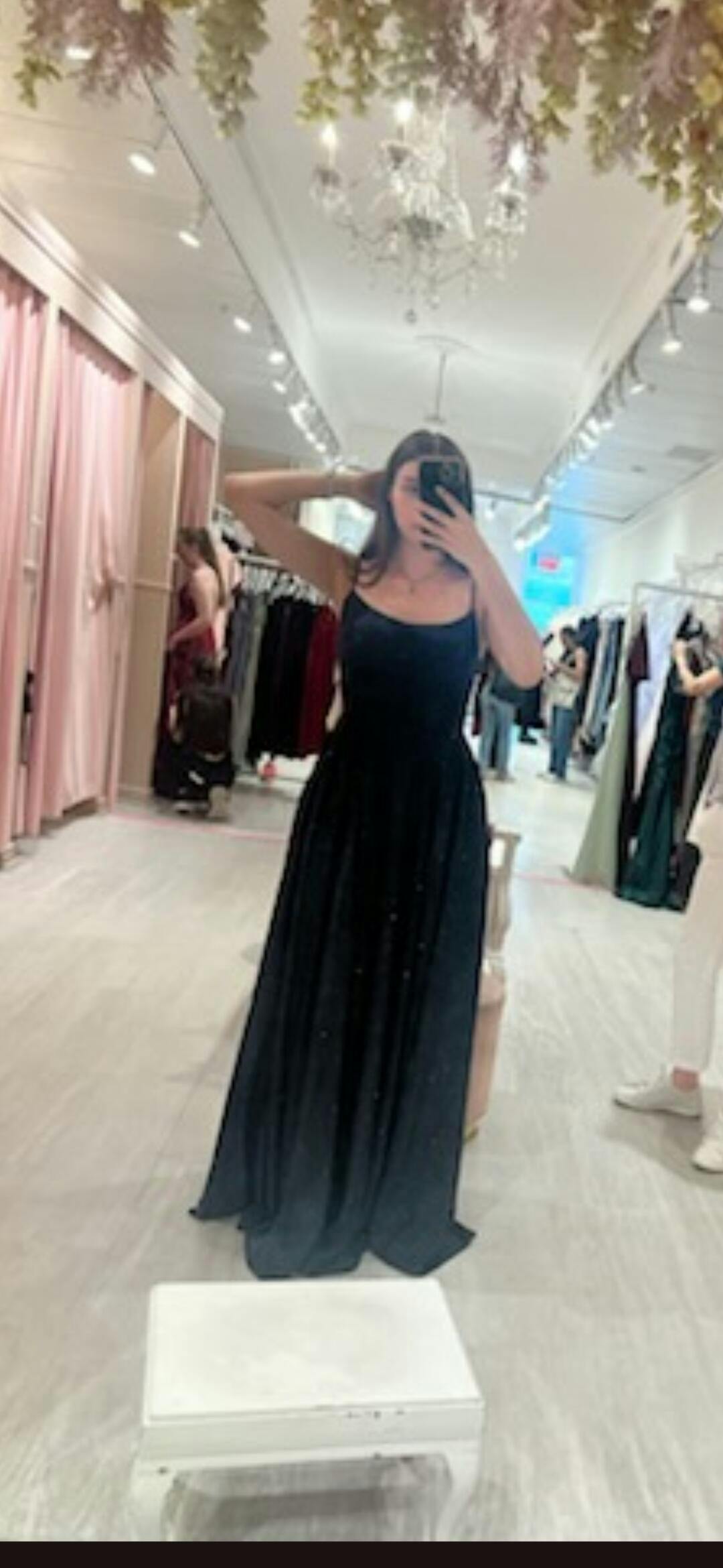 Samira Navy Sparkly Mermaid Maxi Dress with Slit | Boutique 1861