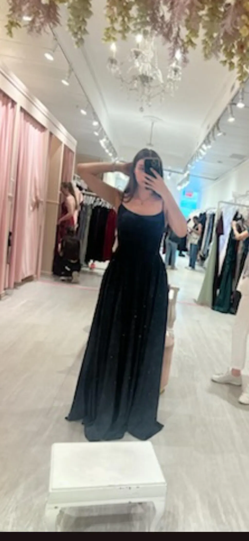 Fadia Black | Sparkly Maxi Dress w/ Slit and Pockets