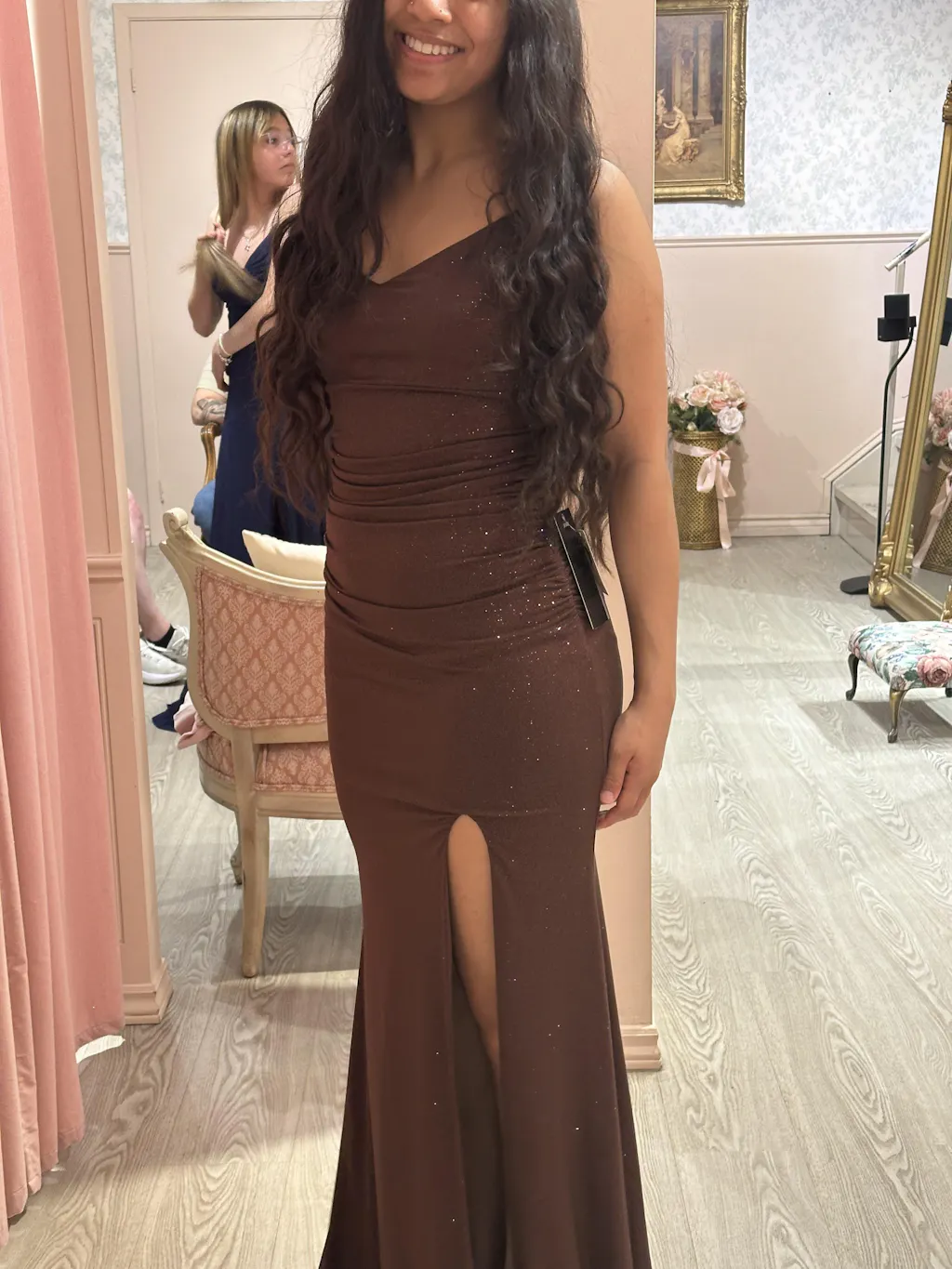 Samira Brown | Sparkly Mermaid Maxi Dress with Slit