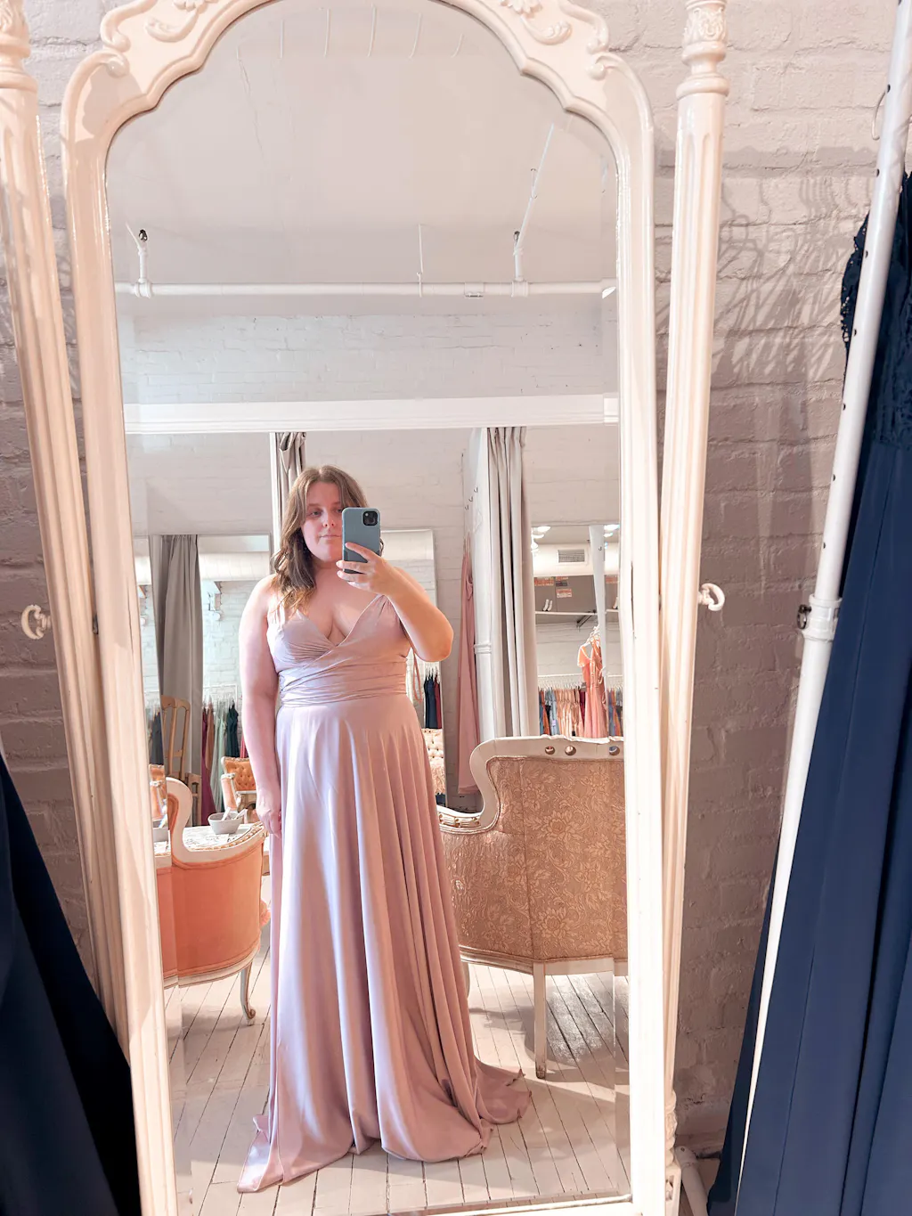 Lizza Mauve | Satin Maxi Dress with Slit