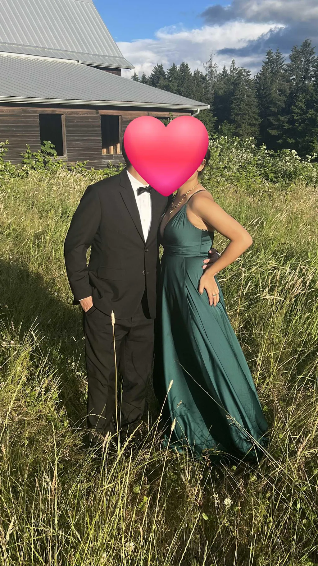 Lizza Green | Satin Maxi Dress with Slit