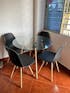 COMEDOR 4 PUESTOS RENDONDO CRISTAL/EAMES