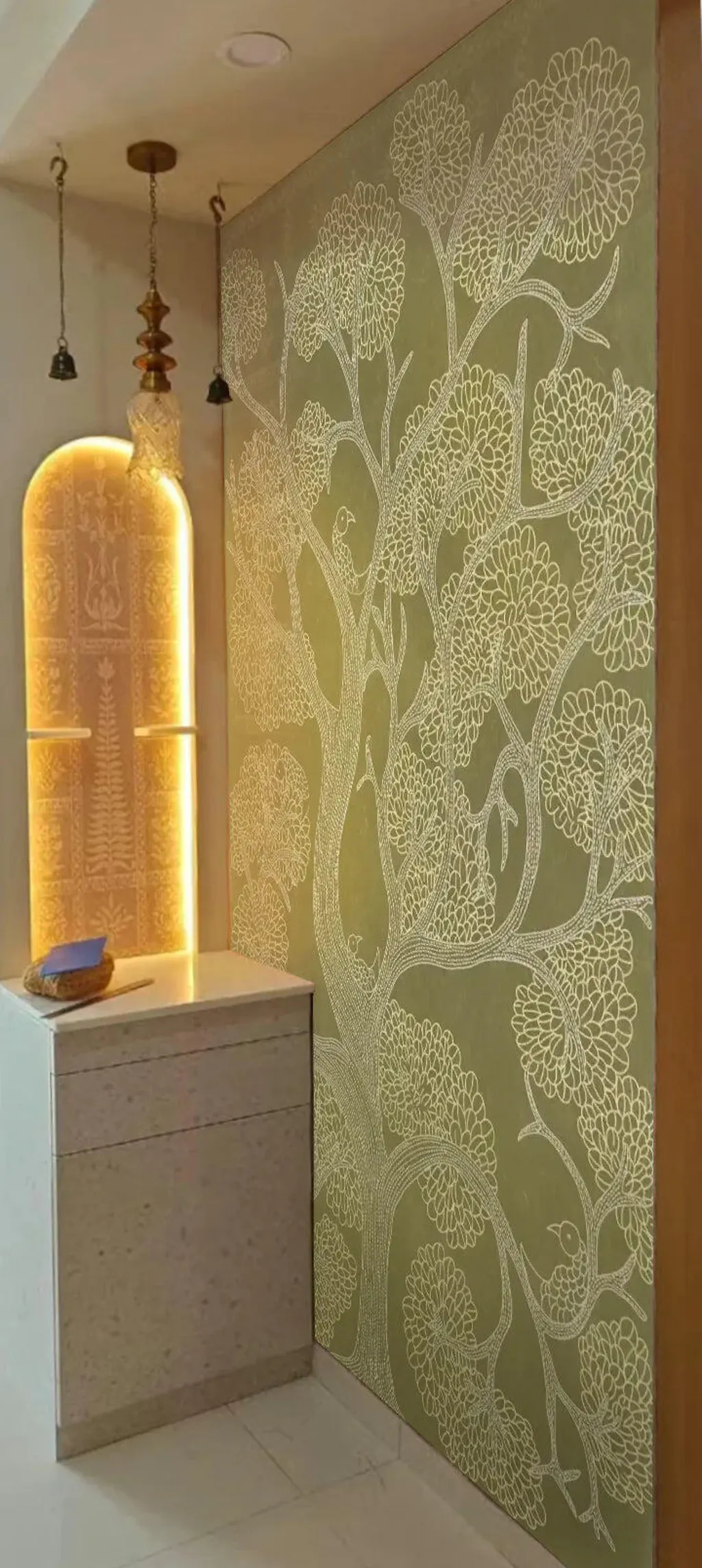 Verdant Lines: "Suhani Madhubani" Wallpaper