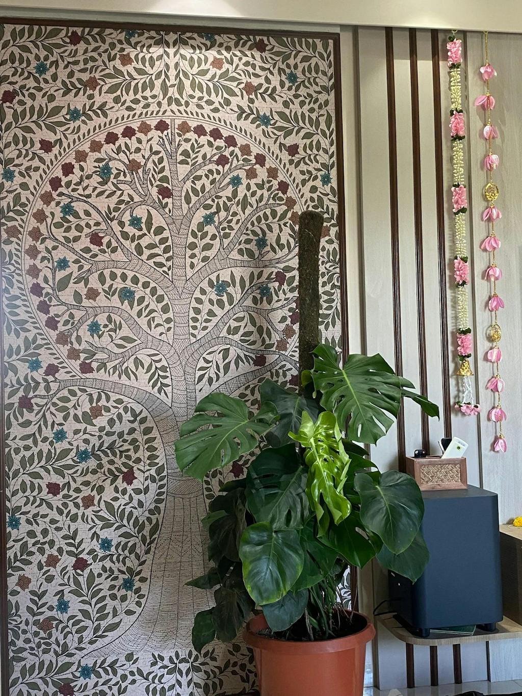 Floral Destiny: "Anant Madhubani" Wallpaper Mural