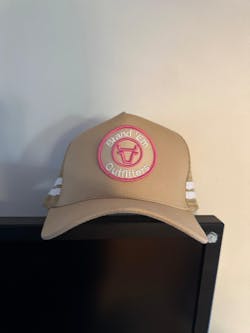 Brand Em Pink & Bone Trucker Cap