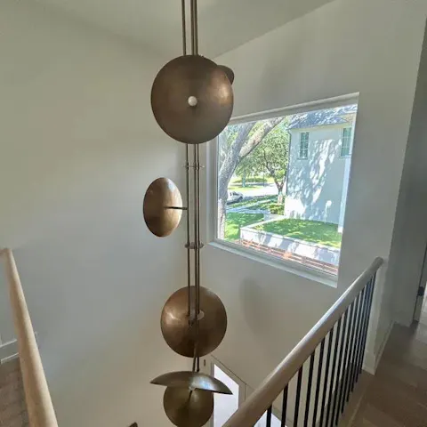 10-Foot Brass Disc Chandelier | Large Custom Pendant Light for High Ceilings 33102