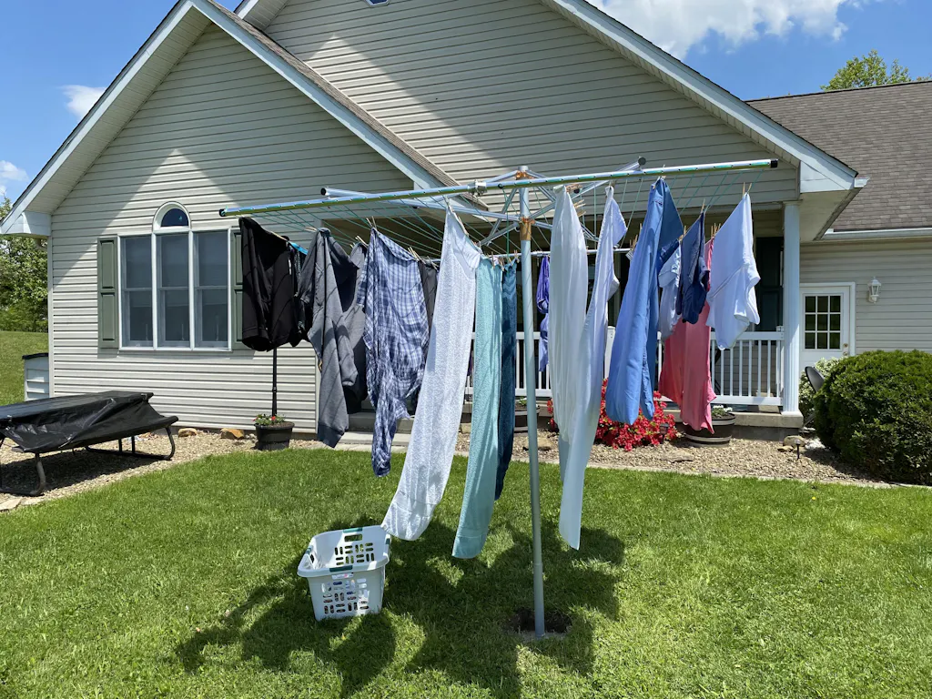Clothesline laundry drying rack washing line