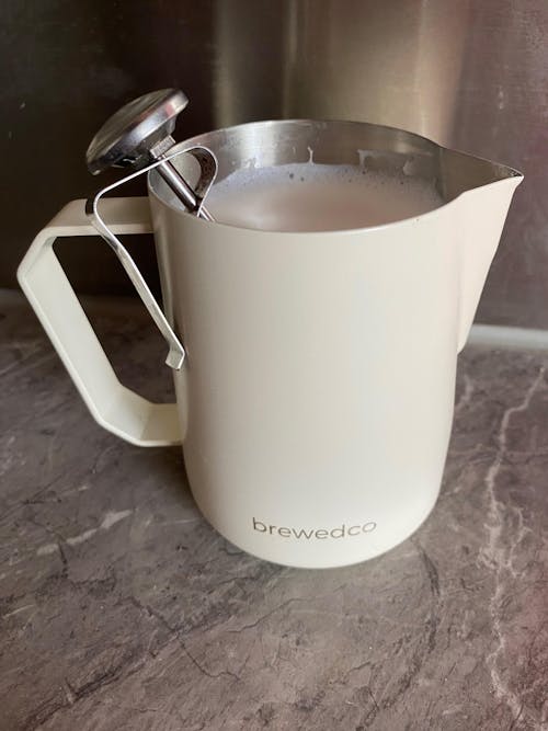 Brewedco Milk Pitcher Sharp Spout - 450ml Matte White