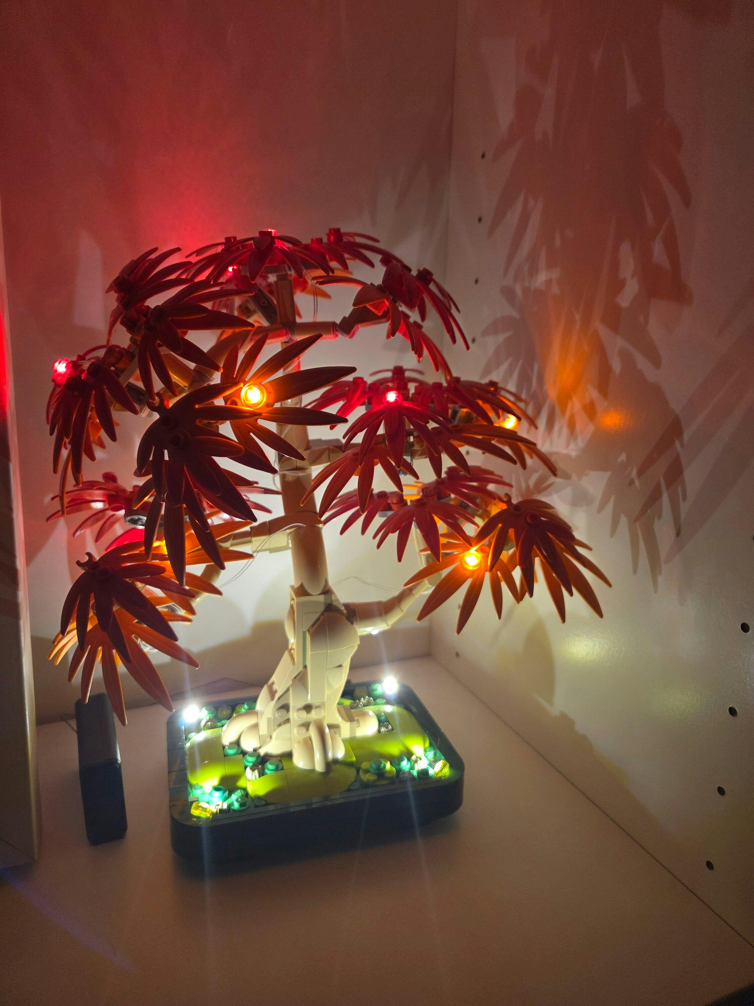 GAHGA38灯 完売品 Light for LEGO Japanese Red Maple Bonsai Tree 10348 Upgraded Version