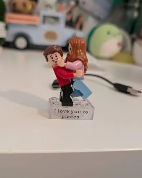 Customer photo of Custom Hugging Minifigure Couple