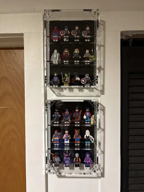 Wall Mounted Display Cases for 12 LEGO® Minifigures