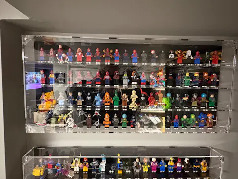 Wall Mounted Display Cases for 80 LEGO® Minifigures