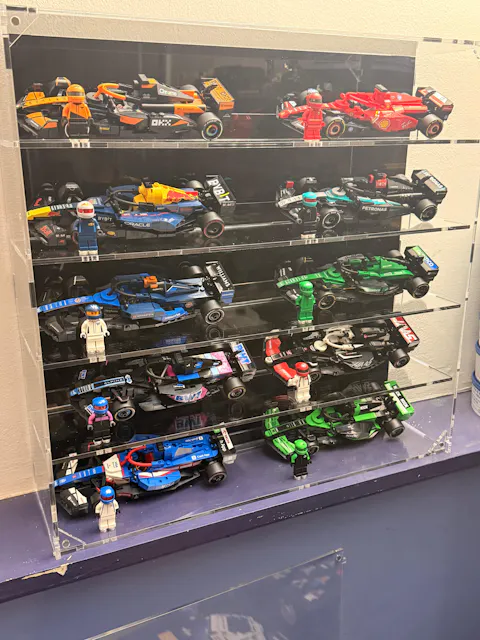 Premium Acrylic Display Case for LEGO Speed Champions F1 Cars (5x2)