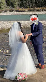 POPULAR Fingertip Veil (2 Tier/Blusher)