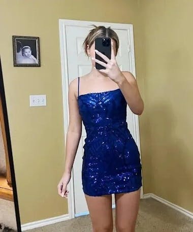 Purple Sequin Short Homecoming Dress Backless Party Dress